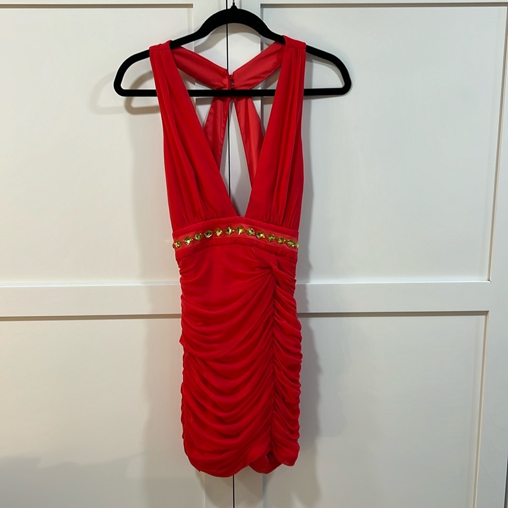Coral mini dress